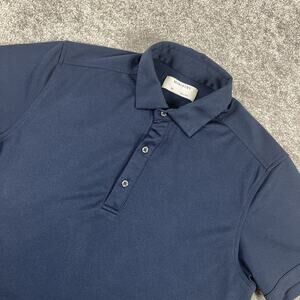 Ministry Polo‎ Shirt Mens Medium Workleisure Workwear Minimalist Navy Blue
